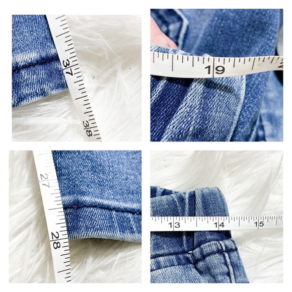 (S) AMERICAN BAZI Moto Style Distressed Denim Joggers with Zipper Knee Detailing - Picture 8 of 11